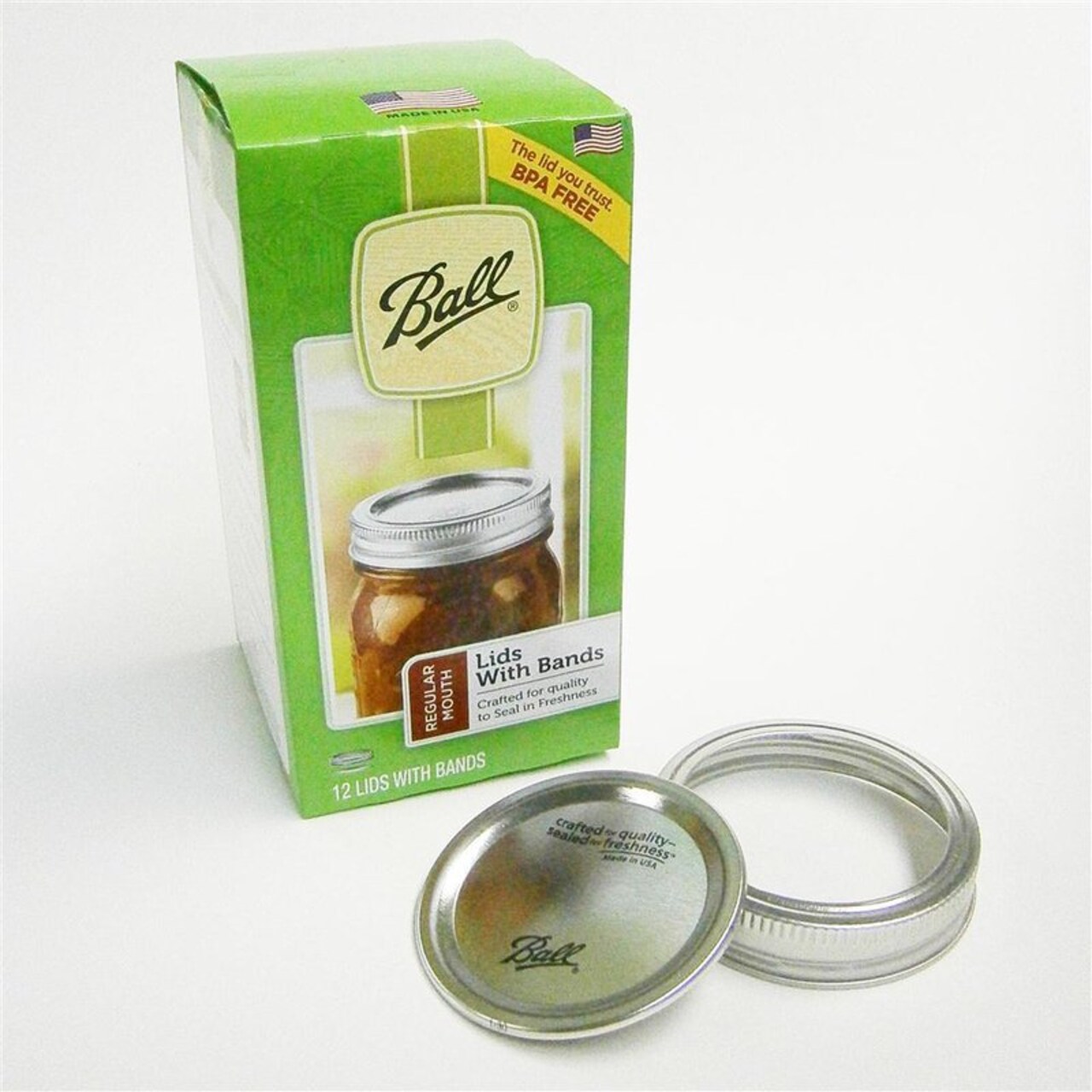 Ball Regular Mouth Canning Jar Dome Lids and Bands Pack of 12